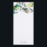Watercolor Seafood Beach Stationery Magnetic Notepad<br><div class="desc">Cute and coastal,  this memo notepad features your personalized text in blue script typography. It is designed using watercolor crabs,  crawfish,  shrimp and lemons in shades of yellow,  red,  blue and green. Perfect as a gift or your summer notes. To see more beach style designs like this visit www.zazzle.com/dotellabelle</div>