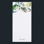 Watercolor Seafood Beach Stationery Magnetic Notepad<br><div class="desc">Cute and coastal,  this memo notepad features your personalized text in blue script typography. It is designed using watercolor crabs,  crawfish,  shrimp and lemons in shades of yellow,  red,  blue and green. Perfect as a gift or your summer notes. To see more beach style designs like this visit www.zazzle.com/dotellabelle</div>