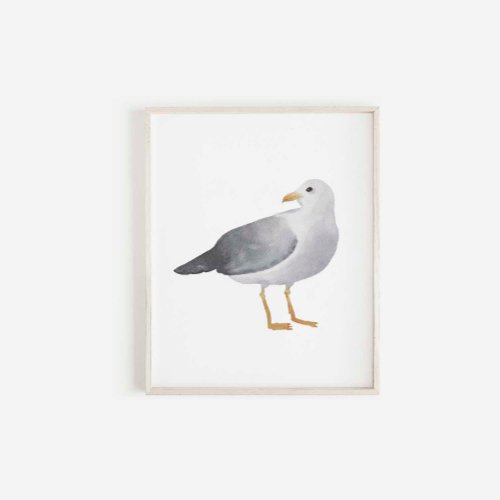 Watercolor seagull print