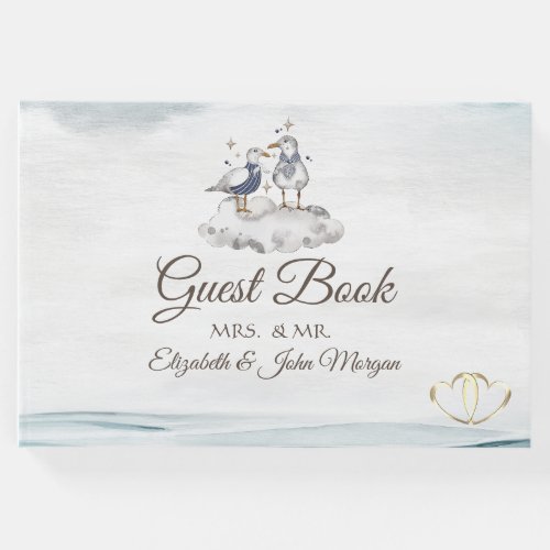 Watercolor Seagulls Beach Guest Book