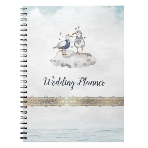 Watercolor Seagulls Beach Notebook