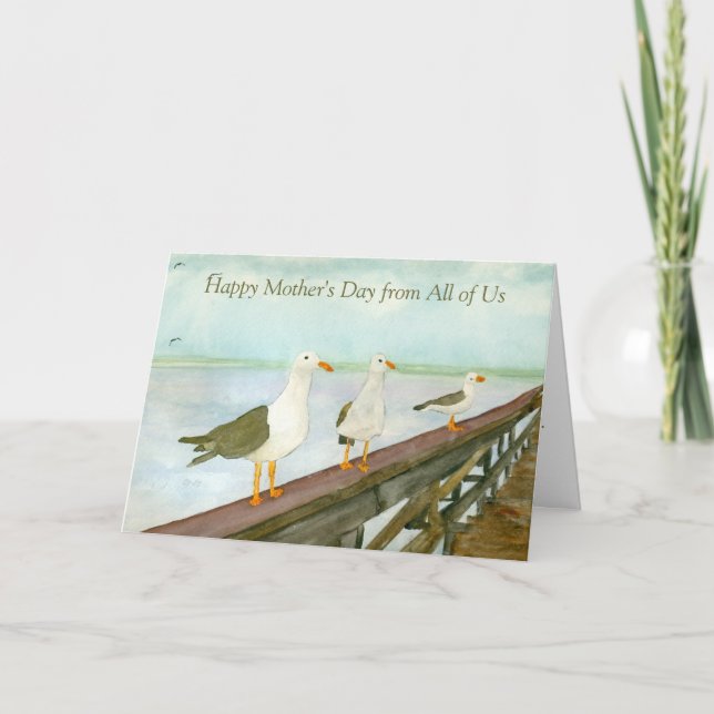 Watercolor Seagulls Card (Front)