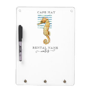 WATERCOLOR SEAHORSE, BEACH TOWN, CAPE MAY DRY ERASE BOARD