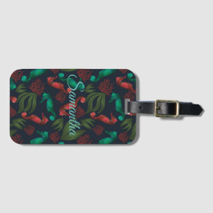 Watercolor Seahorse Blue Nautical Personalized Luggage Tag