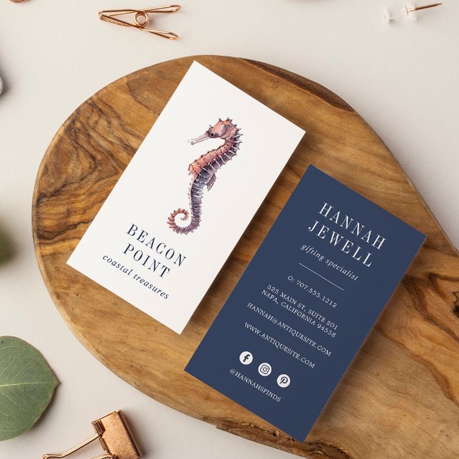 Watercolor Seahorse Business Card (Creator Uploaded)