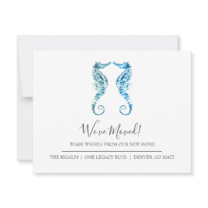 Watercolor Seahorse Change of Address Cards