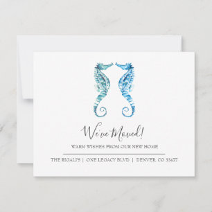 Watercolor Seahorse Change of Address Cards