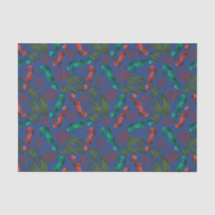 Watercolor Seahorse Indigo Nautical Pattern Tissue Paper