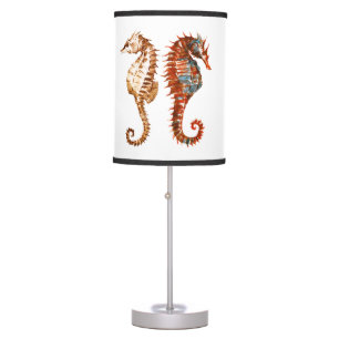 Watercolor Seahorse Pattern Table Lamp