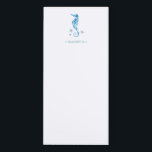 Watercolor Seahorse Personalized Stationery Magnetic Notepad<br><div class="desc">Simple and cute, this personalized stationery notepad features your name or monogram with a blue seahorse and starfish in my original hand painted watercolor art. Perfect wedding thank you, sending messages for friends or for sea horse lovers. Makes a great stocking stuffer gift. To see more watercolor stationery by Victoria...</div>