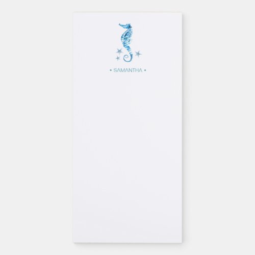 Watercolor Seahorse Personalized Stationery Magnetic Notepad