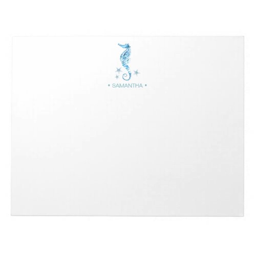 Watercolor Seahorse Personalized Stationery Notepad