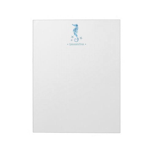 Watercolor Seahorse Personalized Stationery Notepad