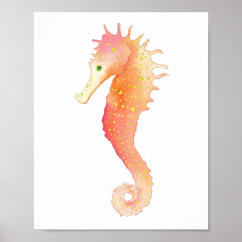 Watercolor Seahorse Poster