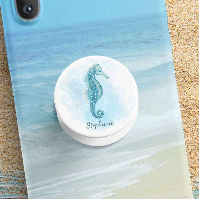 Watercolor Seahorse Underwater Ocean PopSocket (Creator Uploaded)