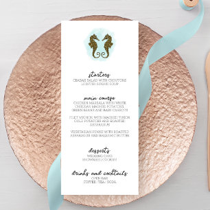 Watercolor Seahorse Wedding Menu