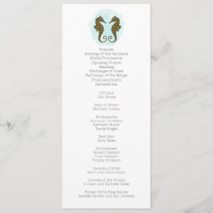 Watercolor Seahorse Wedding Program