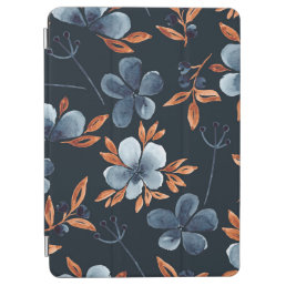 Watercolor seamless floral pattern with indigo flo iPad air cover