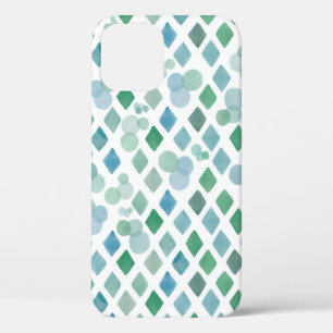 Watercolor seamless on a white background with an iPhone 12 case