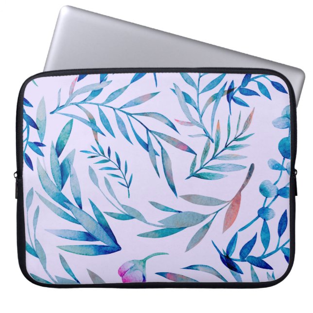 Watercolor seamless pattern. Botanical ornament. L Laptop Sleeve (Front)