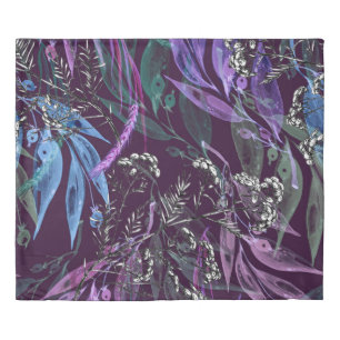 Watercolor seamless pattern. Branch with berry Wat Duvet Cover
