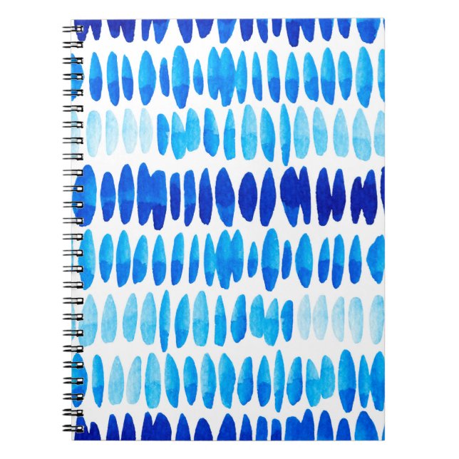 Watercolor seamless pattern with blue raindrops notebook (Front)