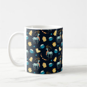 Watercolor seamless pattern with christmas deers g coffee mug