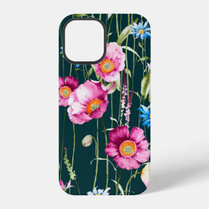 Watercolor seamless pattern with corn poppy flower iPhone 12 case