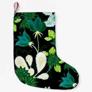 Watercolor seamless pattern with fantasy flowers a small christmas stocking