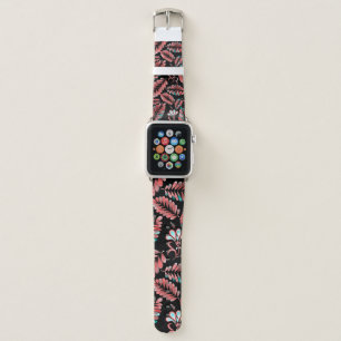 Watercolor seamless pattern with flower background apple watch band