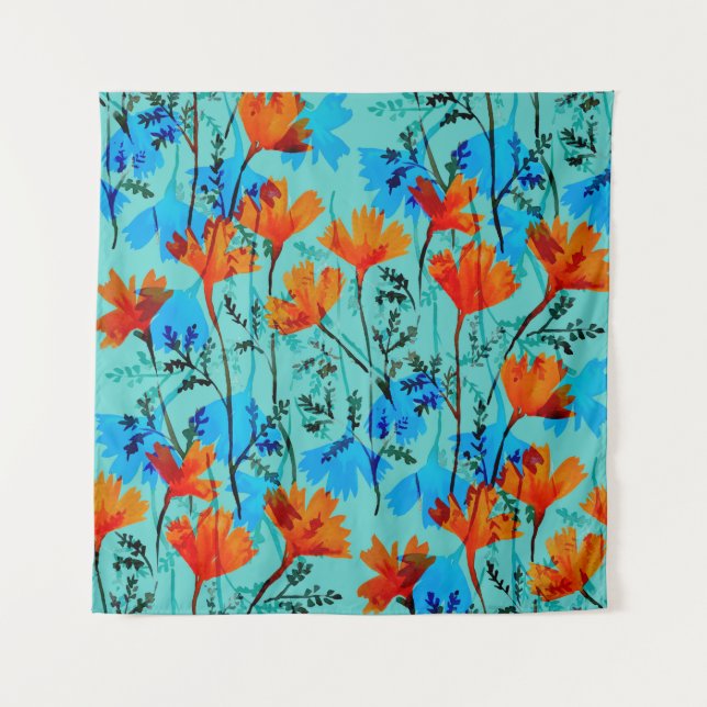 Watercolor seamless pattern with hand drawn simple tapestry (Front)
