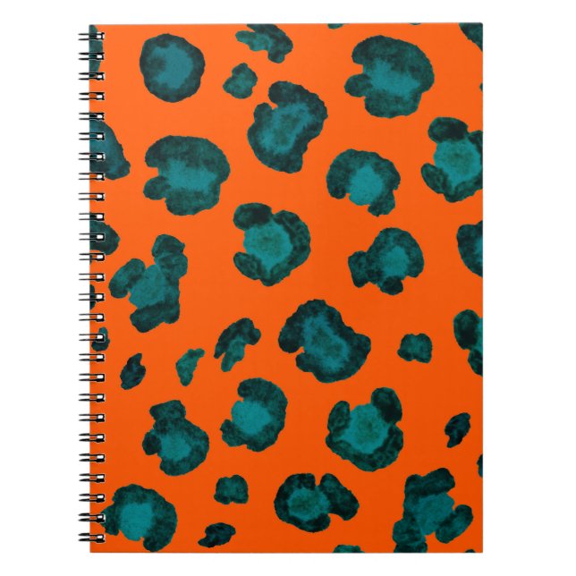 Watercolor seamless pattern with leopard skin. Fas Notebook (Front)