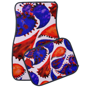 Watercolor seamless pattern with paisley. Abstract Car Floor Mat