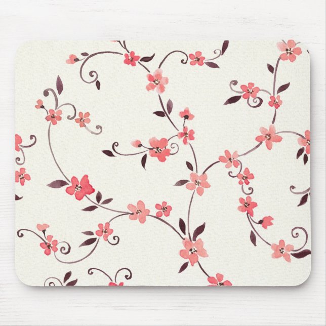 Watercolor seamless pattern with styled spring mouse pad (Front)