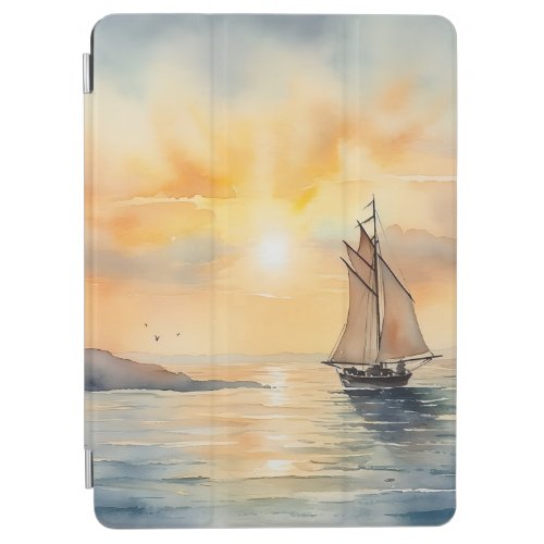 Watercolor Seascape Background  iPad Air Cover