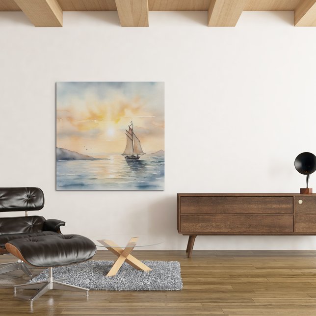 Watercolor Seascape Background  Metal Print (Creator Uploaded)