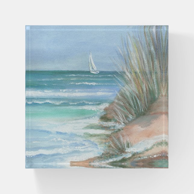 Watercolor Seascape Paperweight (Front)