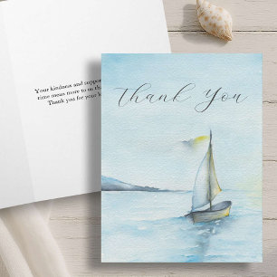 Watercolor Seascape Sympathy Thank You Note Cards