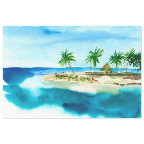 Watercolor Seascapes Series Design 2 Tissue Paper