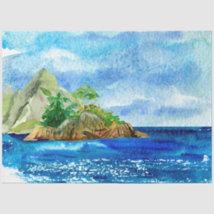 Watercolor Seascapes Series Design 7 Tissue Paper