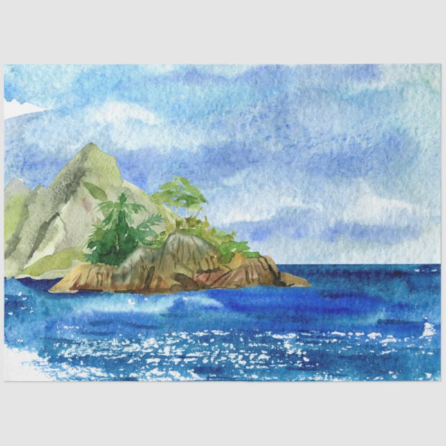 Watercolor Seascapes Series Design 7 Tissue Paper (Front)