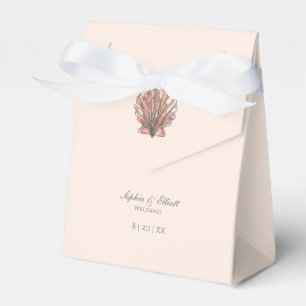 Watercolor Seashell Beach Wedding Favor Boxes