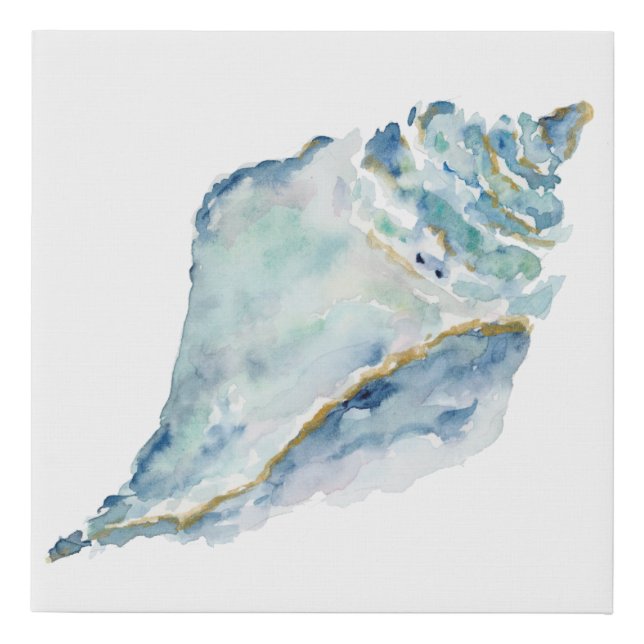 Watercolor Seashell Faux Canvas Print (Front)
