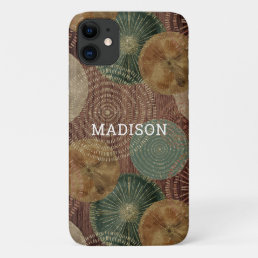 Watercolor Seashell Nautical Wooden Personalized iPhone 11 Case