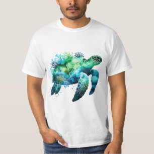 Watercolor Seashell Turtle T-Shirt
