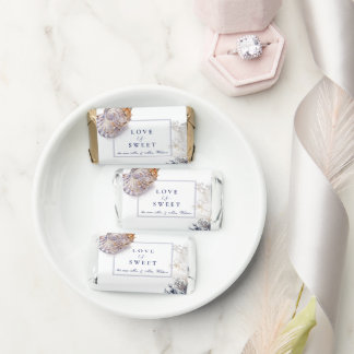 Watercolor Seashells & Corals Beach Wedding Hershey's Miniatures