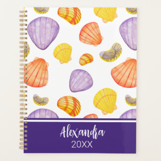 Watercolor Seashells Planner with Name