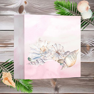 Watercolor Seashells Scrapbook Album 3 Ring Binder