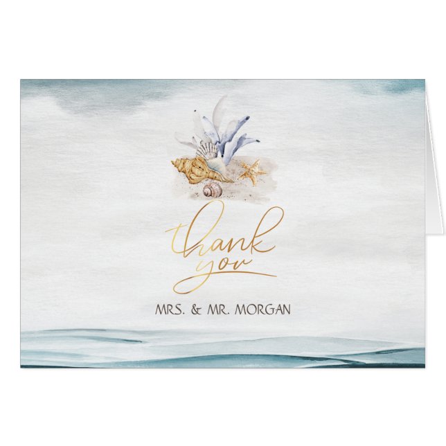 Watercolor Seashells,Sea  Cards (Front Horizontal)