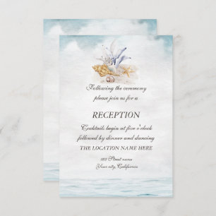 Watercolor Seashells,Sea Reception Invitation